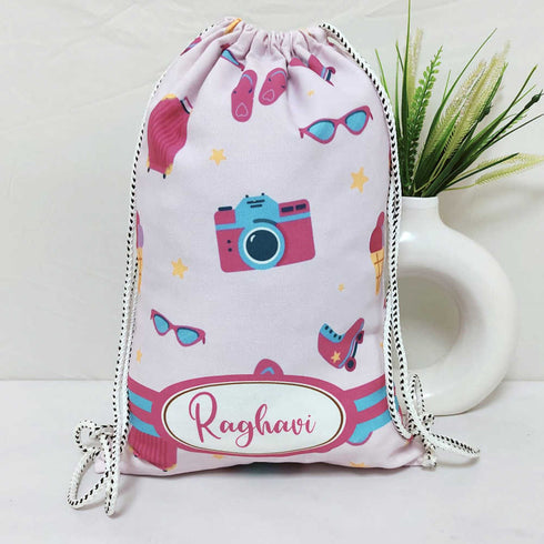 Personalised Sunglass Drawstring Bag & Pencil Pouch Kids Combo
